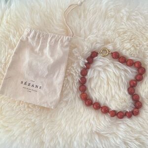 Sézane Red Beaded Necklace
